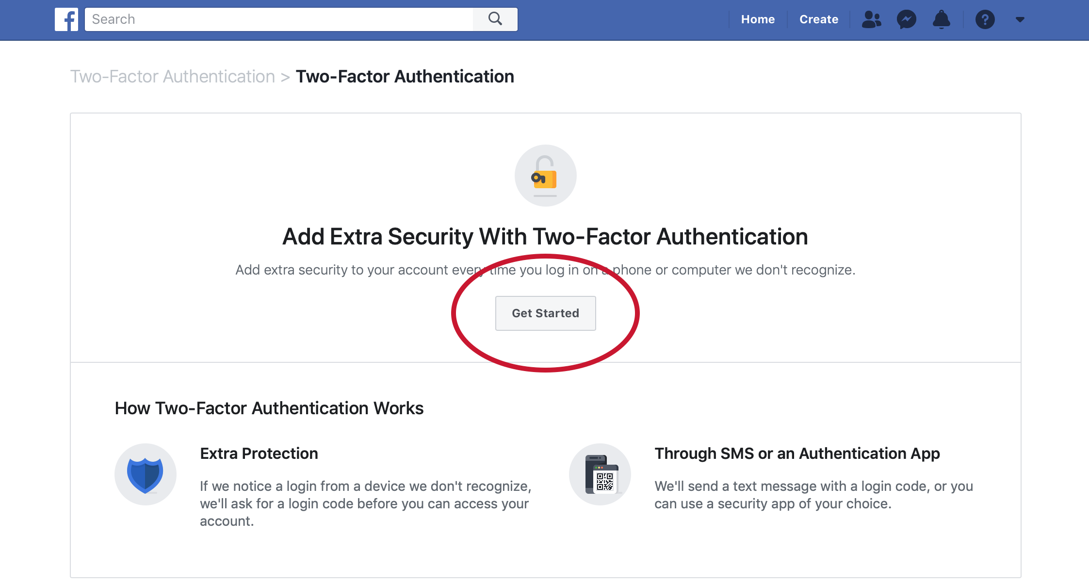 Facebook Google Authenticator & Two Step Verification 2